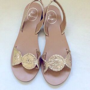 Jack Rogers Liliana Sandals in Platinum - size 9.5